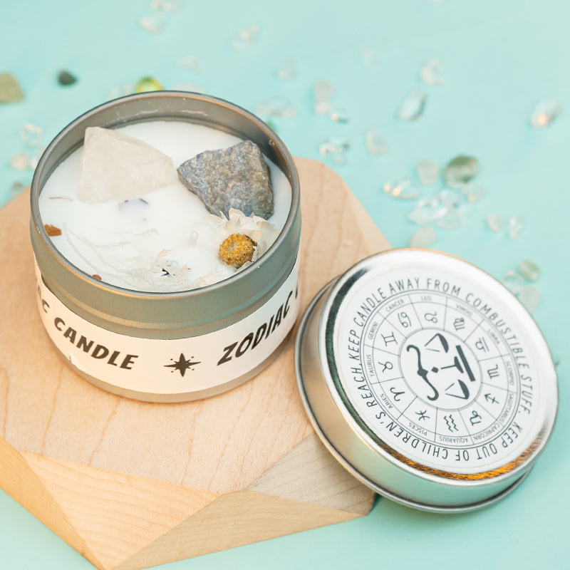 "Stellar Scents: The Zodiac Collection of Crystal-Infused Candles"