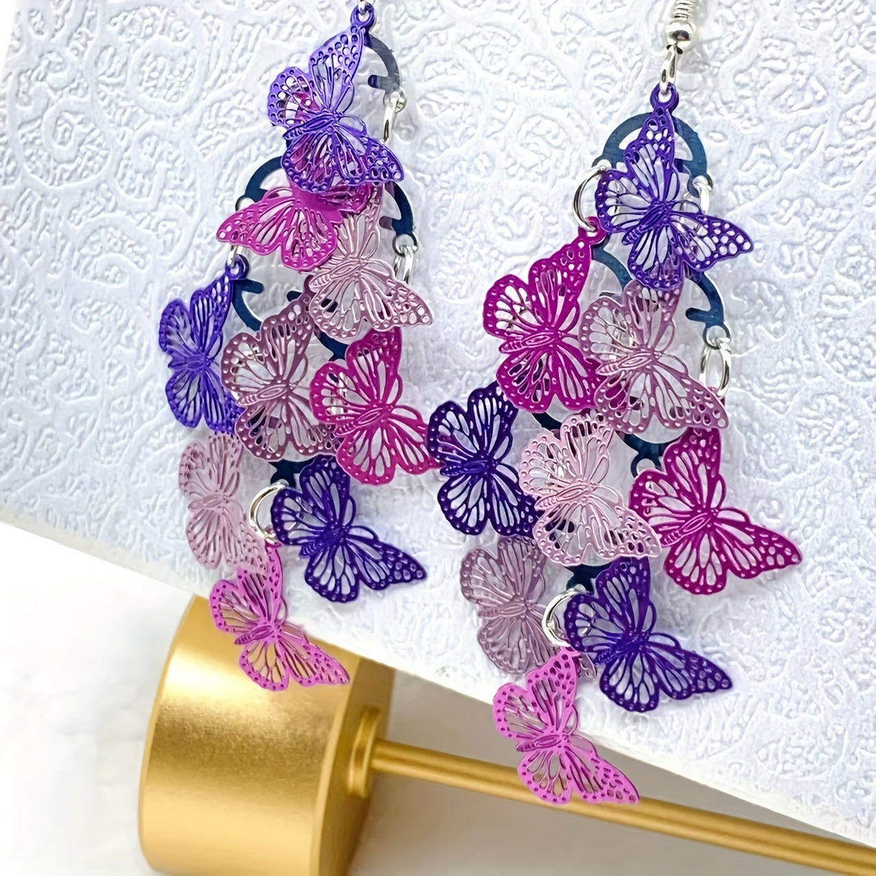 Fashion Elegant Decorated Butterfly Tassel Dangle Earrings, Women's Earrings Casual Jewelry for Party, Daily Clothing Decor Jewelry Gift for girl