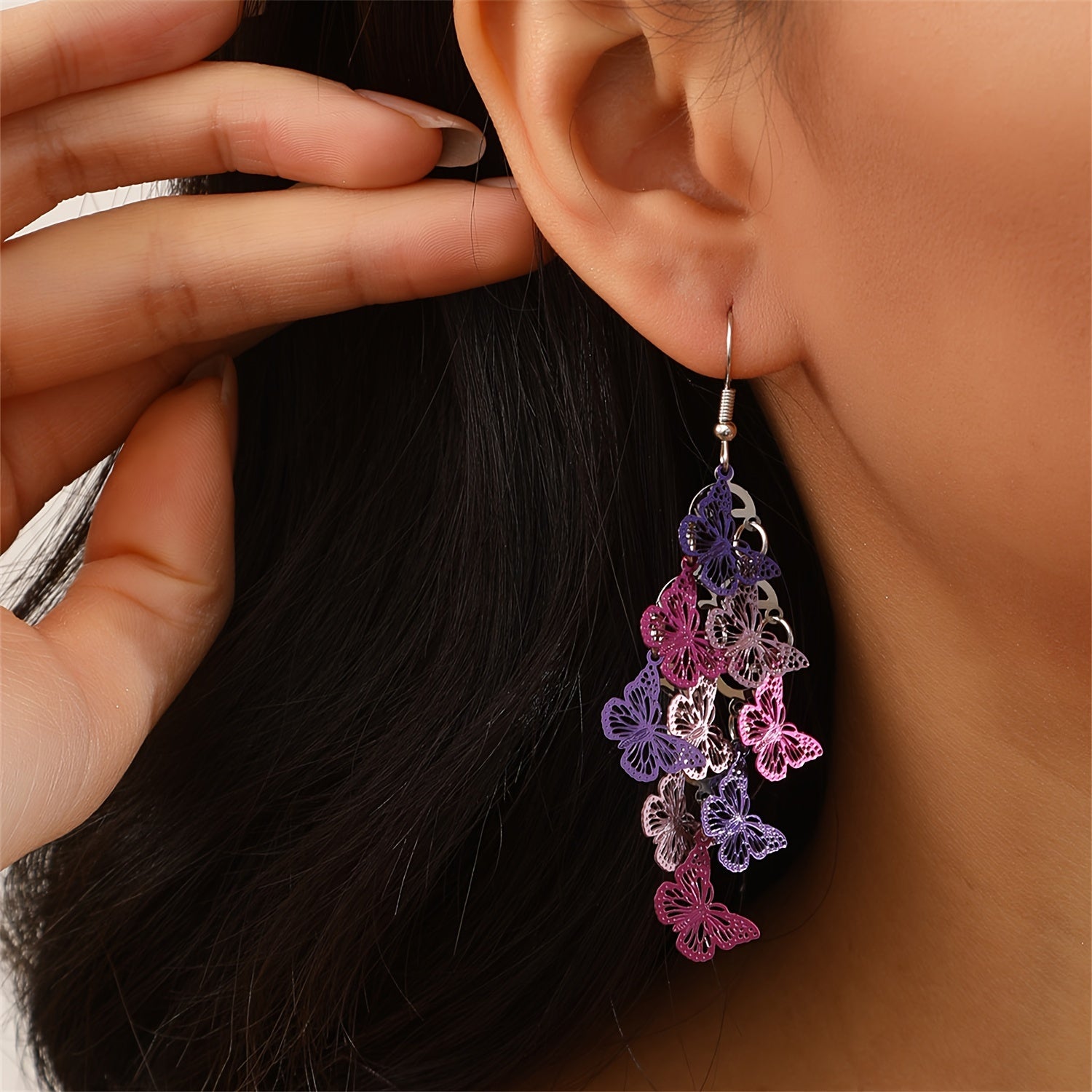 Fashion Elegant Decorated Butterfly Tassel Dangle Earrings, Women's Earrings Casual Jewelry for Party, Daily Clothing Decor Jewelry Gift for girl