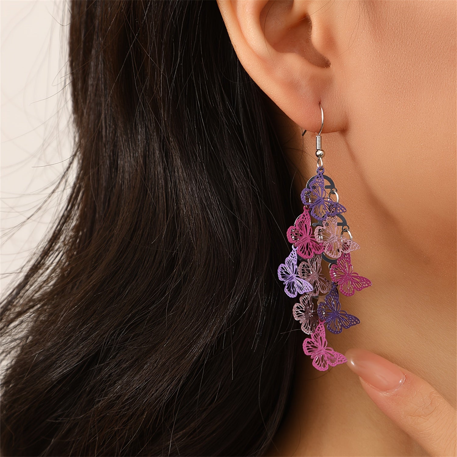 Fashion Elegant Decorated Butterfly Tassel Dangle Earrings, Women's Earrings Casual Jewelry for Party, Daily Clothing Decor Jewelry Gift for girl
