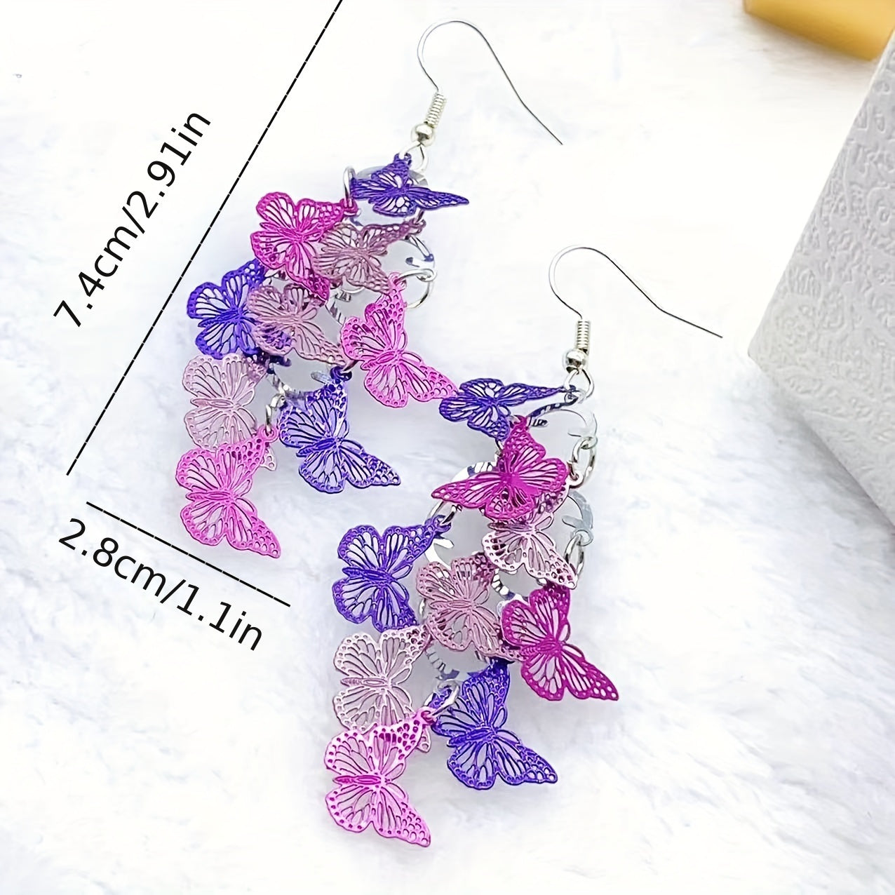 Fashion Elegant Decorated Butterfly Tassel Dangle Earrings, Women's Earrings Casual Jewelry for Party, Daily Clothing Decor Jewelry Gift for girl