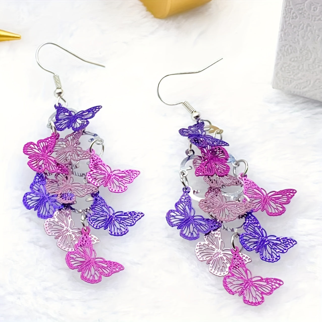Fashion Elegant Decorated Butterfly Tassel Dangle Earrings, Women's Earrings Casual Jewelry for Party, Daily Clothing Decor Jewelry Gift for girl