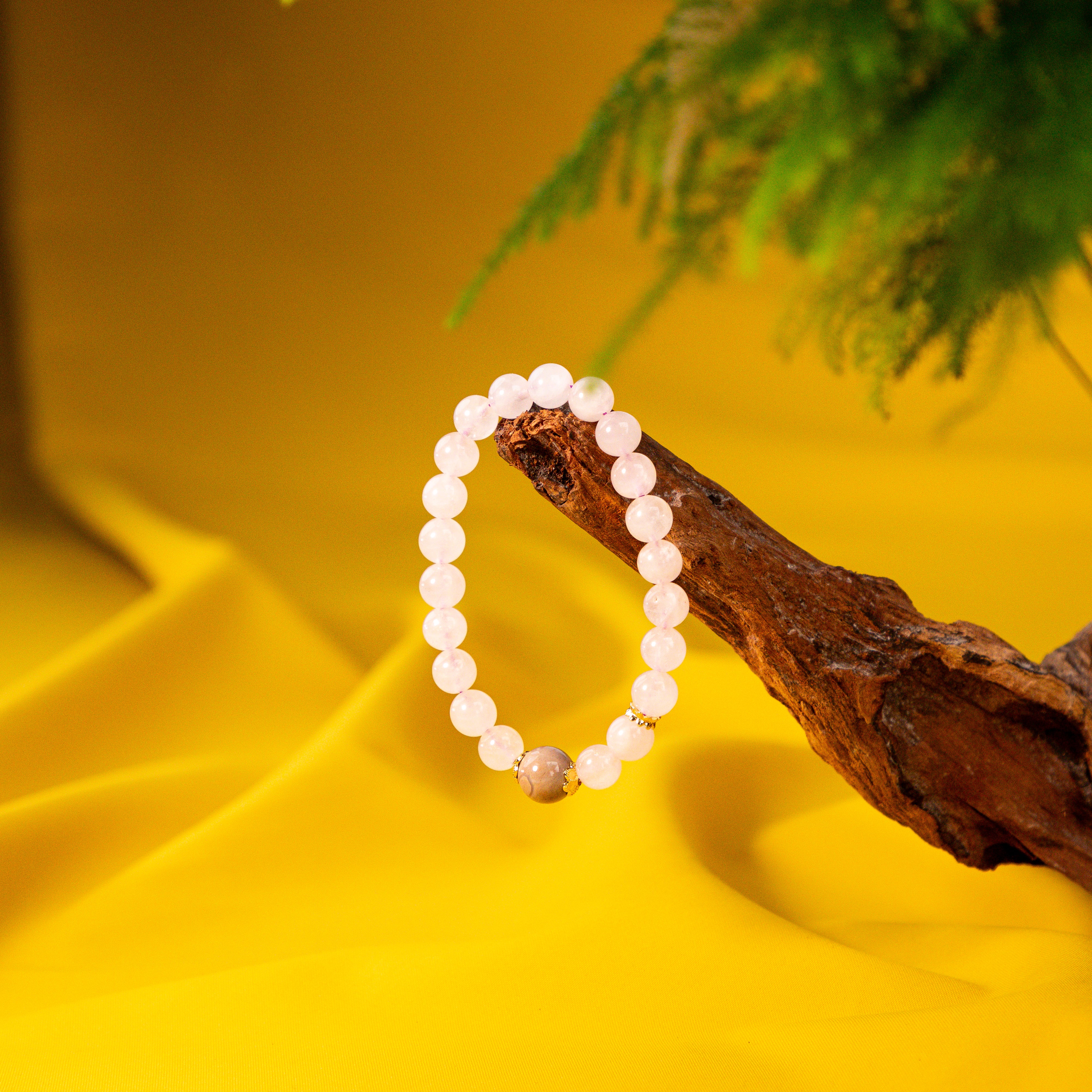 Rose Quartz and Agate Bracelet: A Soothing Embrace of Self-Love and Protection