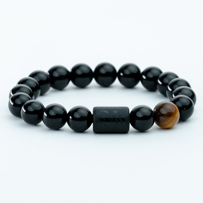 "Harmonizing Energies: The Black Obsidian Zodiac Bracelet"