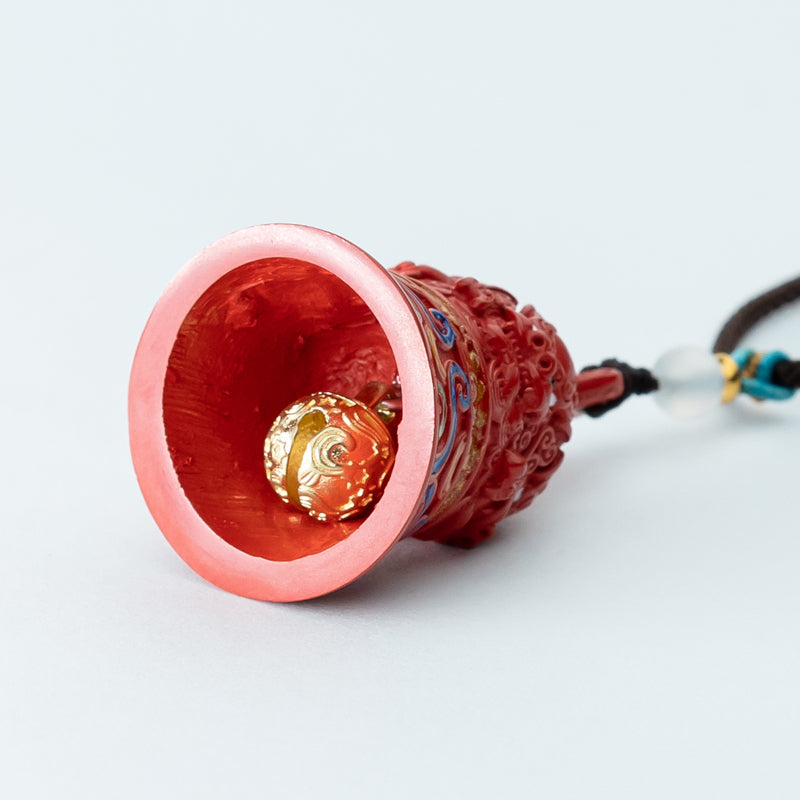 "Divine Echoes: The Cinnabar Bell Pendant for Rituals and Divination"