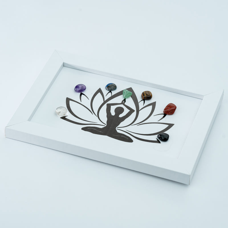 "Inner Peace: Chakra Frame with Yoga Inspiration"