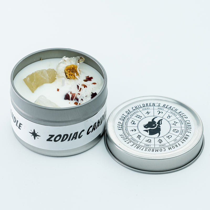 "Stellar Scents: The Zodiac Collection of Crystal-Infused Candles"