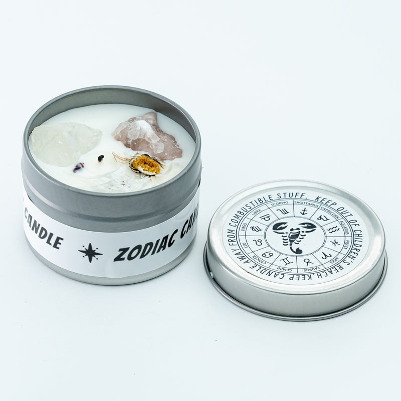 "Stellar Scents: The Zodiac Collection of Crystal-Infused Candles"