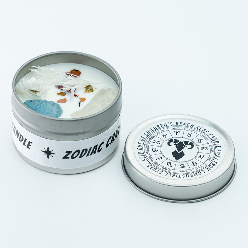 "Stellar Scents: The Zodiac Collection of Crystal-Infused Candles"