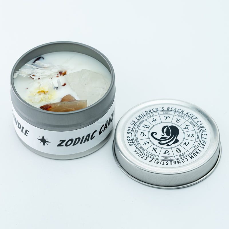 "Stellar Scents: The Zodiac Collection of Crystal-Infused Candles"