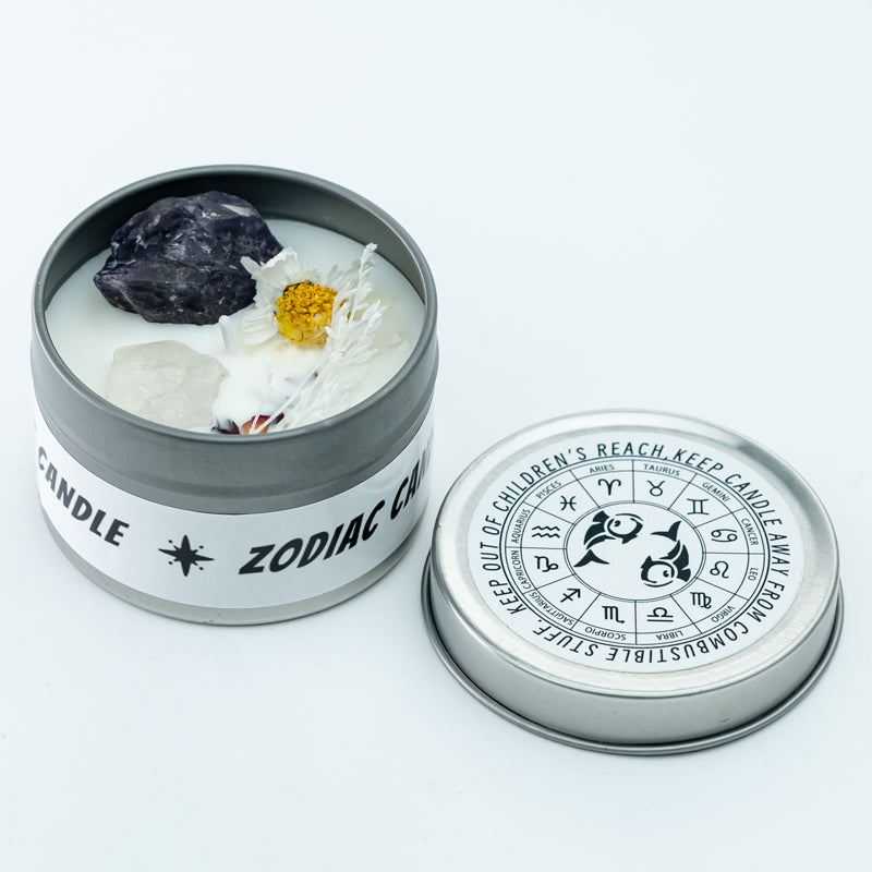 "Stellar Scents: The Zodiac Collection of Crystal-Infused Candles"