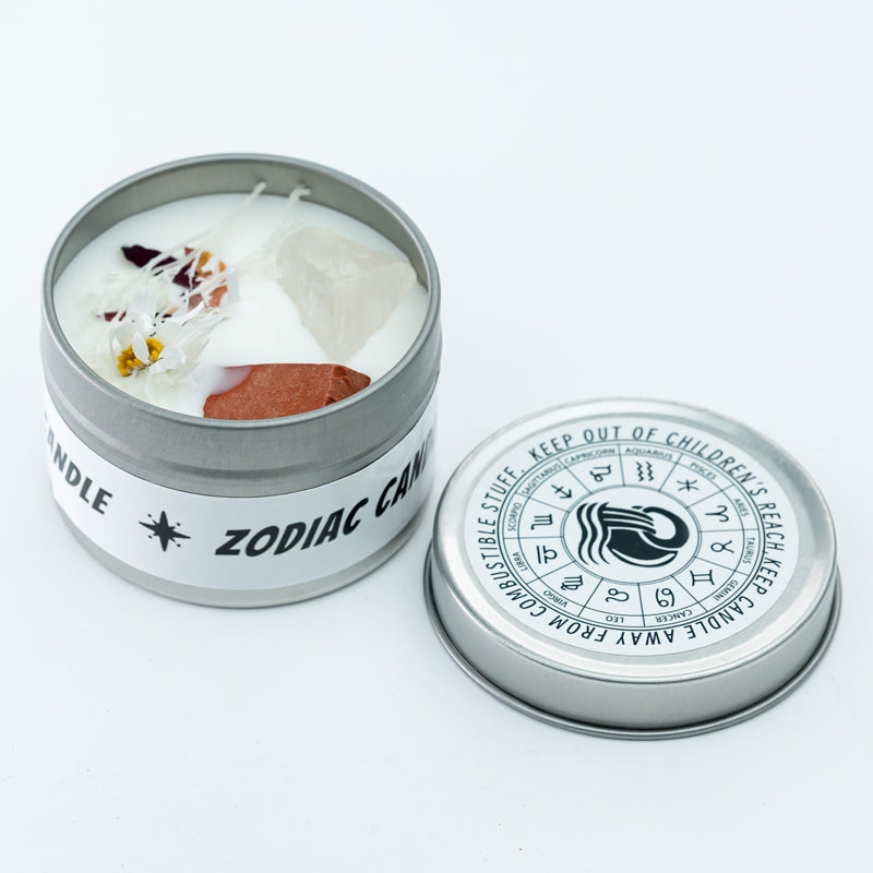 "Stellar Scents: The Zodiac Collection of Crystal-Infused Candles"