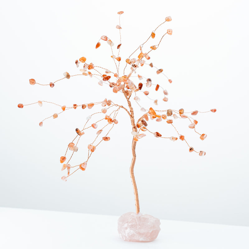 "Harmony in Bloom: The Enchanting Rose Quartz Crystal Tree"