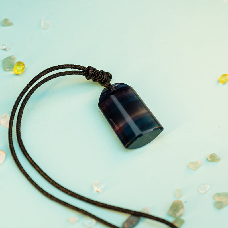 "Radiant Vitality: The Rainbow Fluorite Pendant"