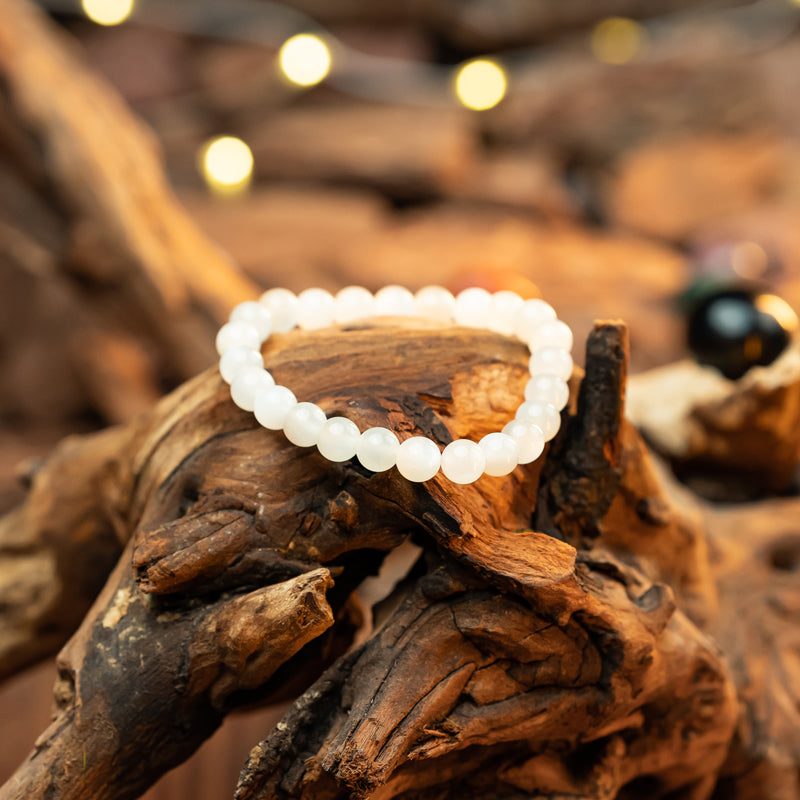 "Radiant Purity: The Divine Essence of a White Quartz Bracelet"