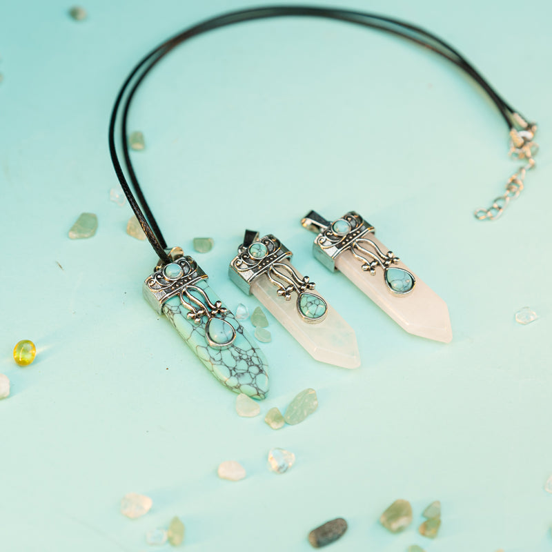 "Zodiac-inspired Arrow-shaped Gemstone Pendants: Embracing Balance and Harmony"