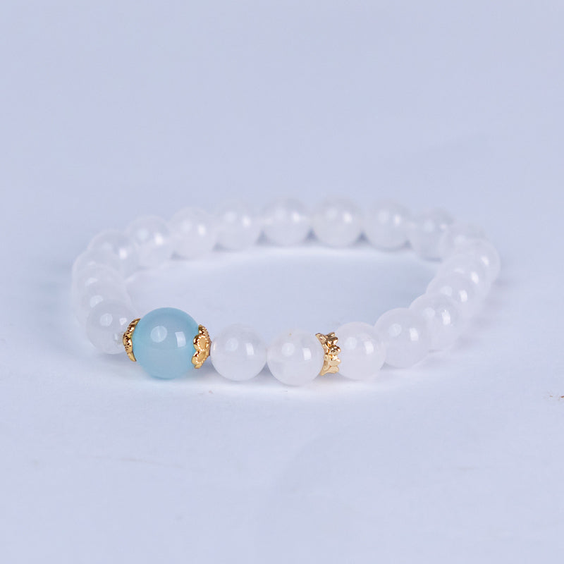 Clear Quartz and Blue Chalcedony Bracelet: A Harmonious Blend of Clarity and Serenity