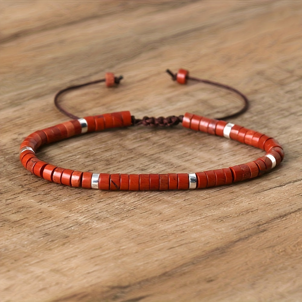 Natural crystal stone red agate bracelet Africa Turquoise Bracelet - Boho couple bracelets 2025 energy jewelry, Perfect for Casual Attire or Vacation