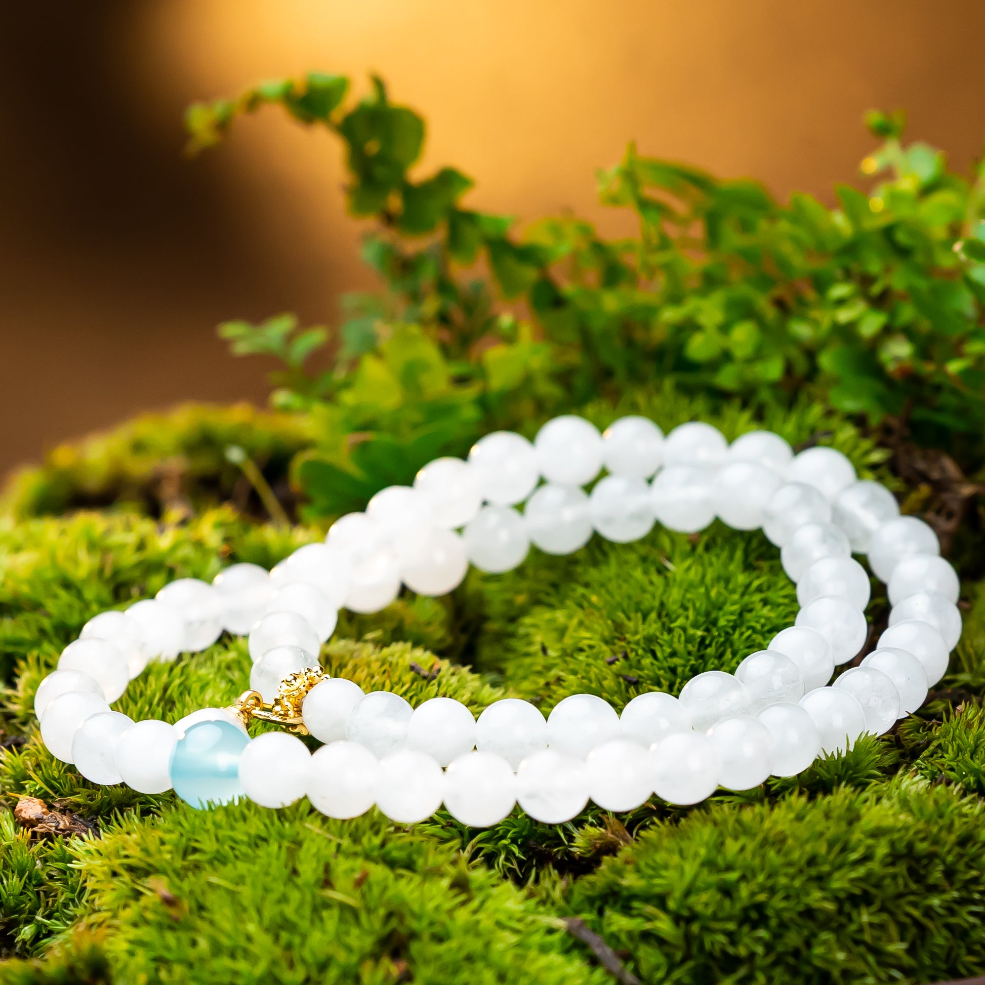 Dual Radiance: Clear Quartz and Blue Chalcedony Bracelet