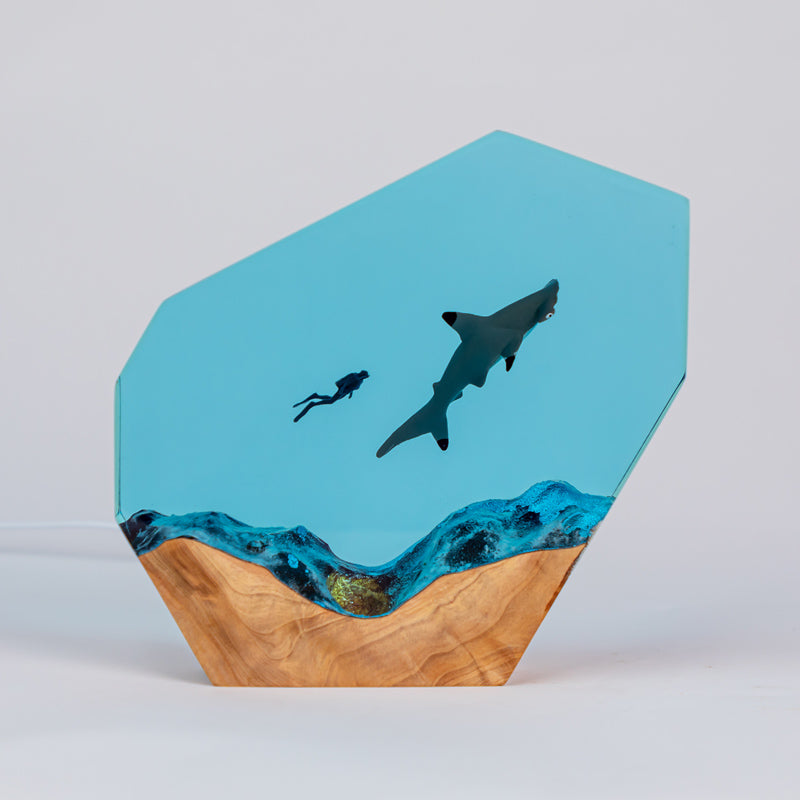 Deep Sea Hammerhead Shark Resin Ambiance Light - The Enigmatic Guardian of the Ocean Depths