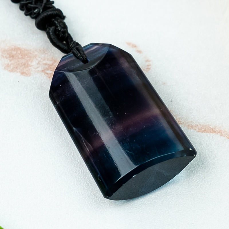 "Radiant Vitality: The Rainbow Fluorite Pendant"