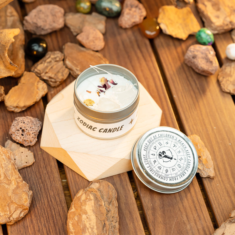 "Stellar Scents: The Zodiac Collection of Crystal-Infused Candles"