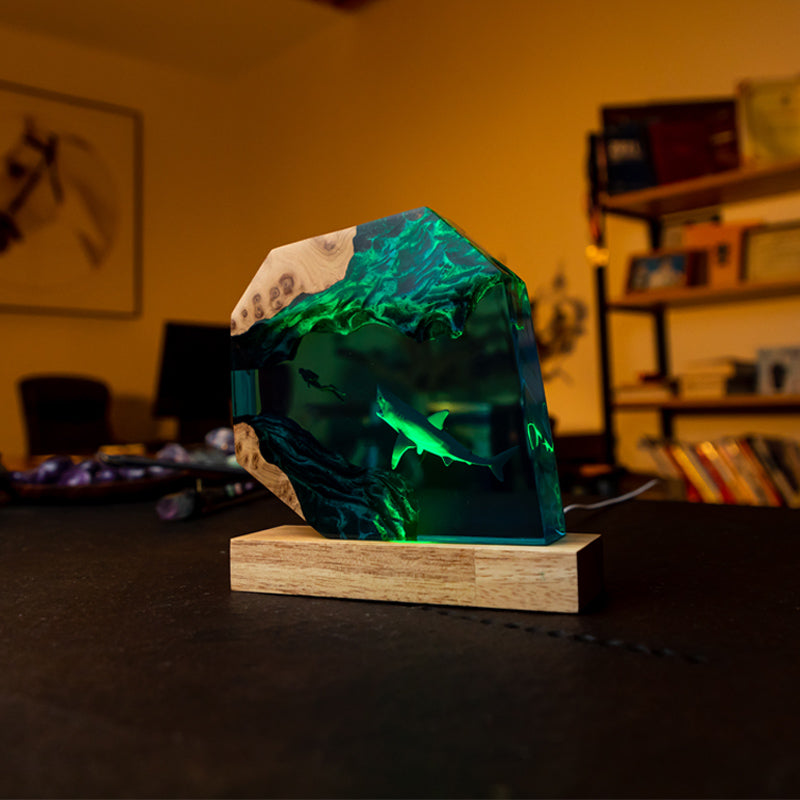 Deep Sea Shark Resin Ambiance Light - The Majestic Presence of the Ocean's Guardian