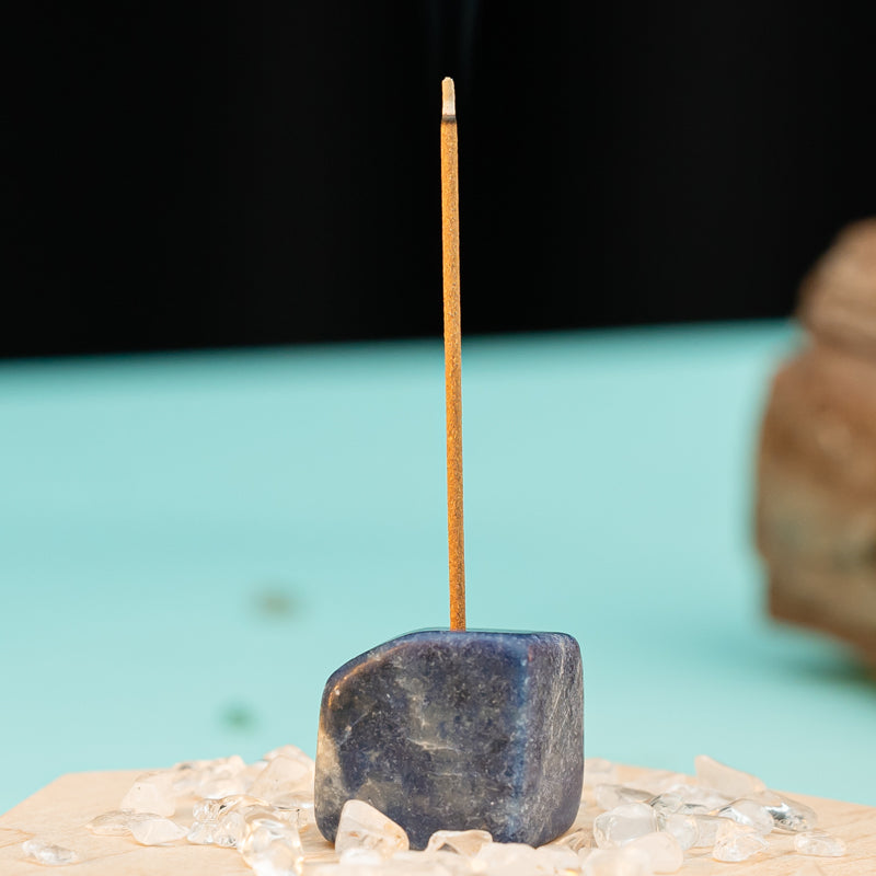 "Elemental Elegance: Red Obsidian, Tiger's Eye, and Lapis Lazuli Cube Incense Burners"