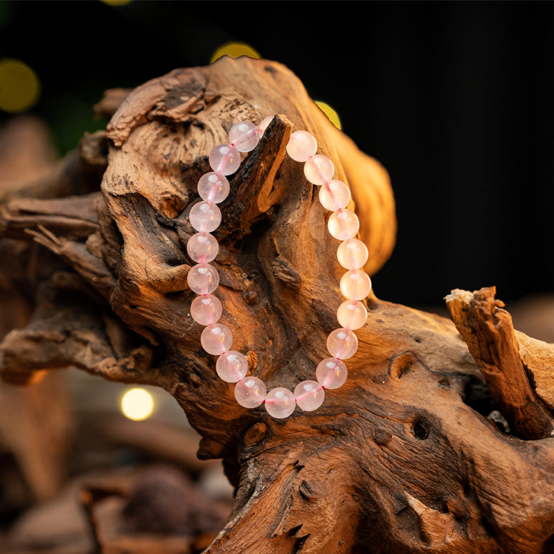 "Embrace of Love: The Tender Charm of a Rose Quartz Bracelet"