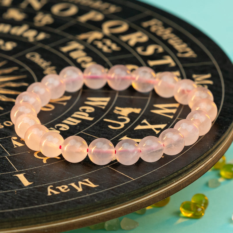 "Embrace of Love: The Tender Charm of a Rose Quartz Bracelet"