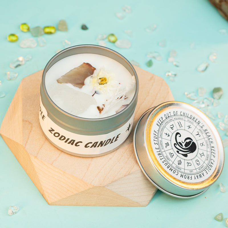 "Stellar Scents: The Zodiac Collection of Crystal-Infused Candles"