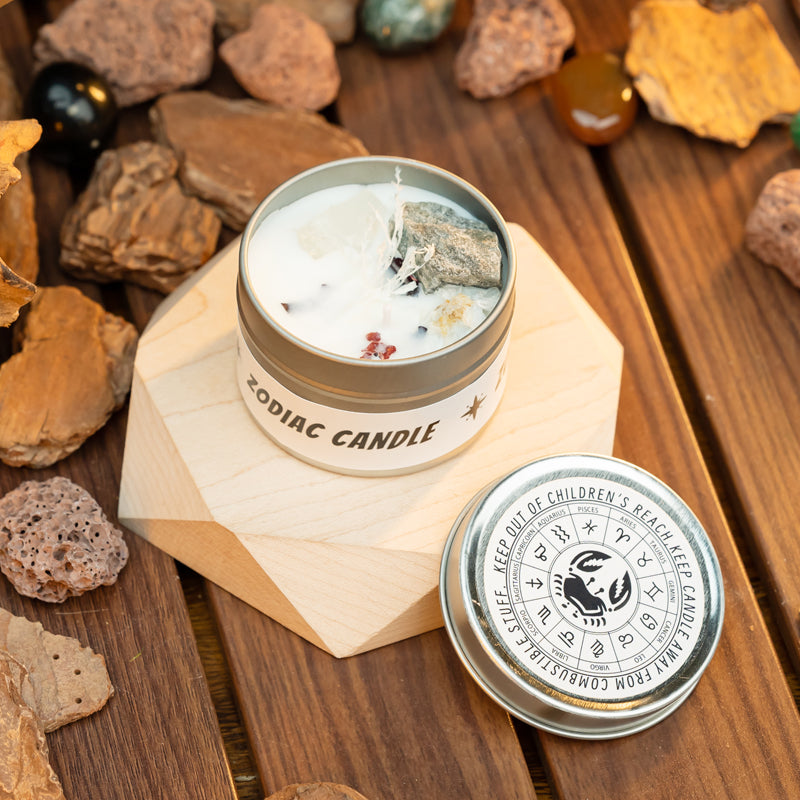 "Stellar Scents: The Zodiac Collection of Crystal-Infused Candles"