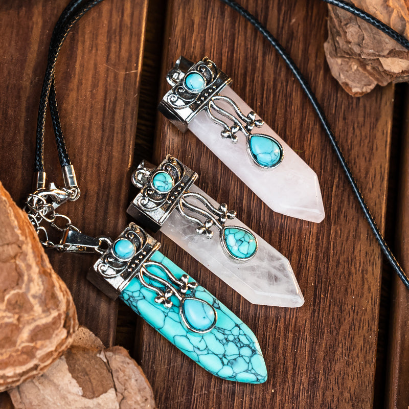 "Zodiac-inspired Arrow-shaped Gemstone Pendants: Embracing Balance and Harmony"