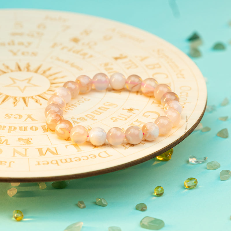 "Whispers of Spring: The Delicate Blossom of a Cherry Quartz Bracelet"