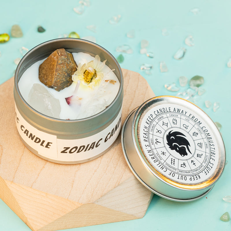 "Stellar Scents: The Zodiac Collection of Crystal-Infused Candles"