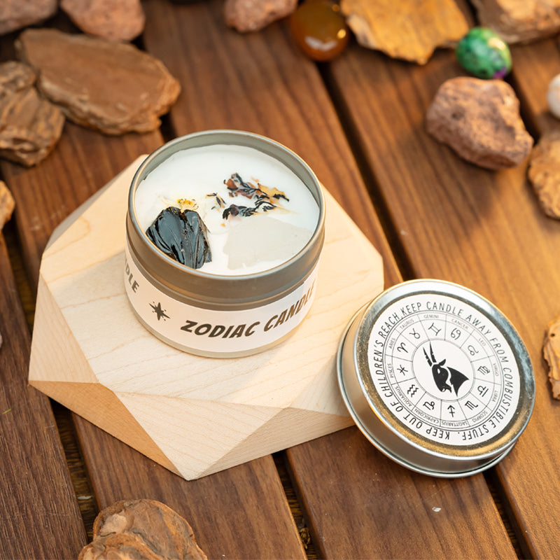 "Stellar Scents: The Zodiac Collection of Crystal-Infused Candles"