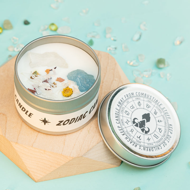 "Stellar Scents: The Zodiac Collection of Crystal-Infused Candles"