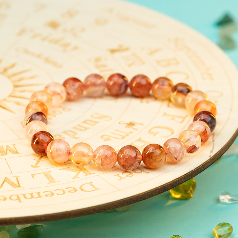 "Gentle Guardian of Love: Cherry Blossom Quartz Bracelet - A Symbol of Emotional Healing and Inner Peace"