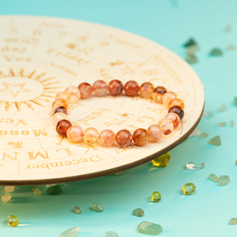 "Gentle Guardian of Love: Cherry Blossom Quartz Bracelet - A Symbol of Emotional Healing and Inner Peace"