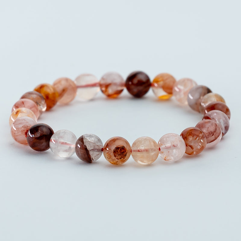 "Gentle Guardian of Love: Cherry Blossom Quartz Bracelet - A Symbol of Emotional Healing and Inner Peace"