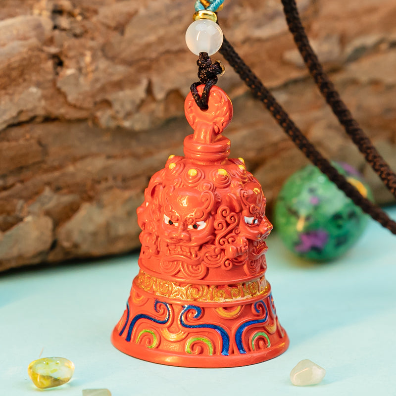 "Divine Echoes: The Cinnabar Bell Pendant for Rituals and Divination"