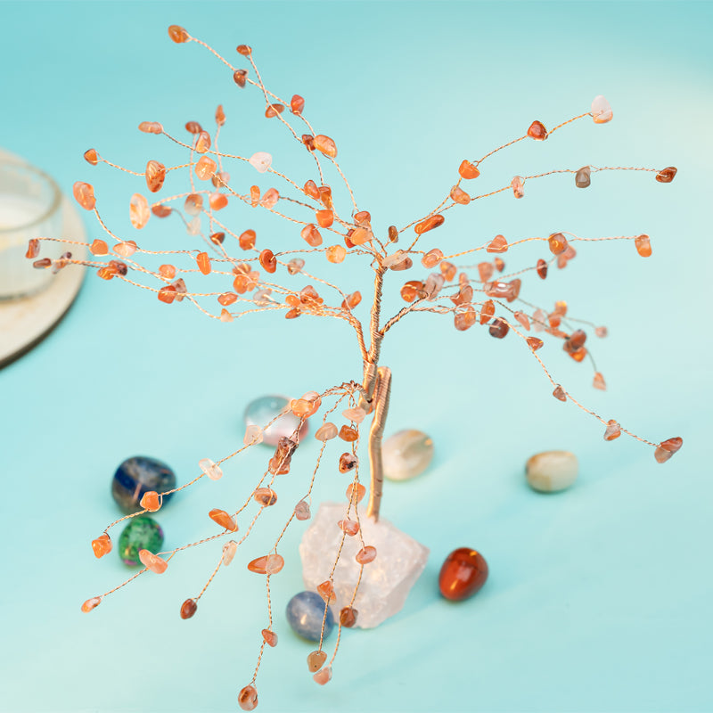 "Harmony in Bloom: The Enchanting Rose Quartz Crystal Tree"