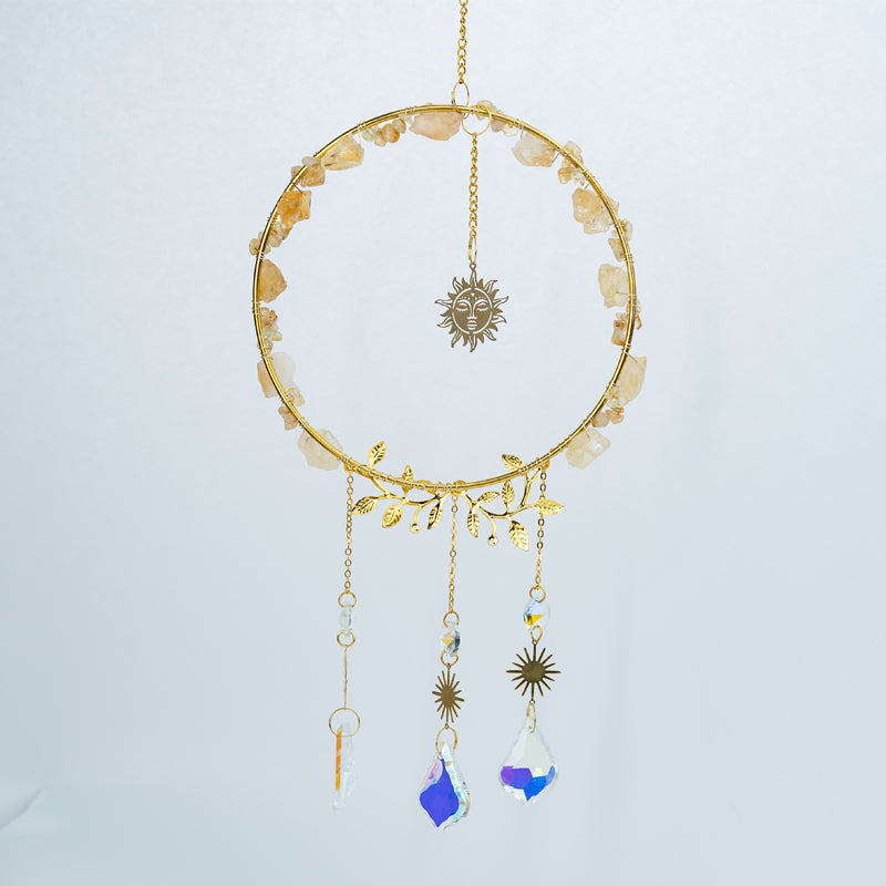 "Harmonizing Prosperity: The Enchanting Power of Citrine Wind Chime Pendants"