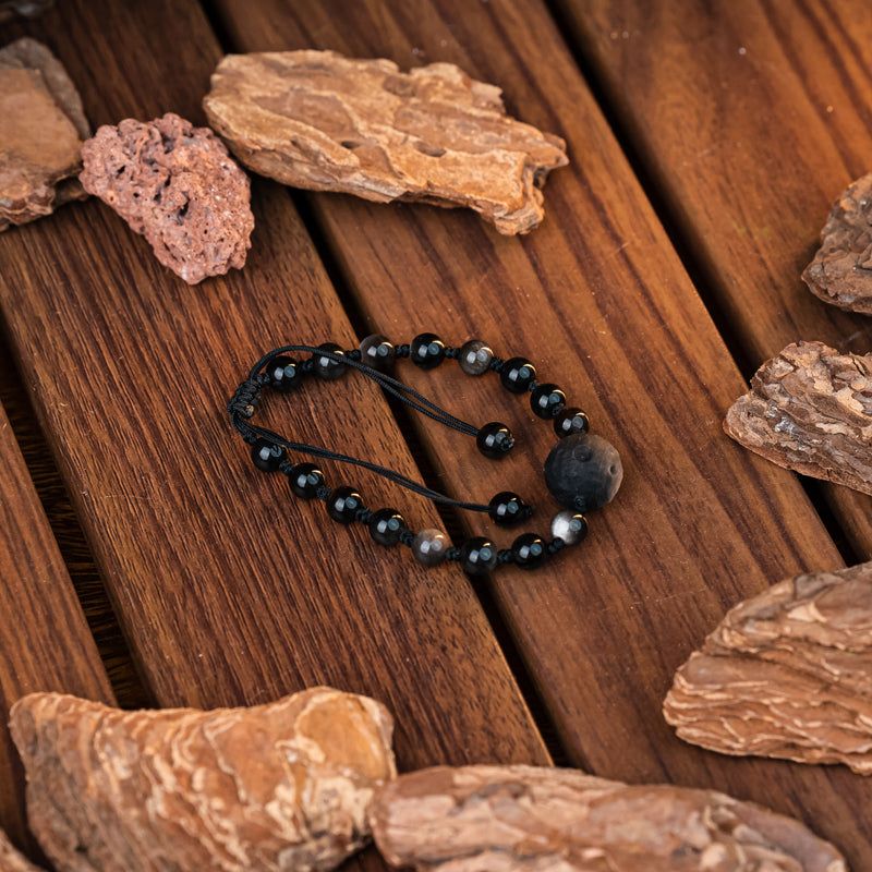 "Harmonious Energy: The Meaning of Silver Obsidian Bracelet Necklace"