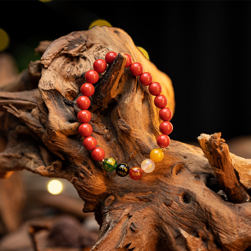 "Red Cinnabar Bracelet: Symbol of Tradition and Blessings"