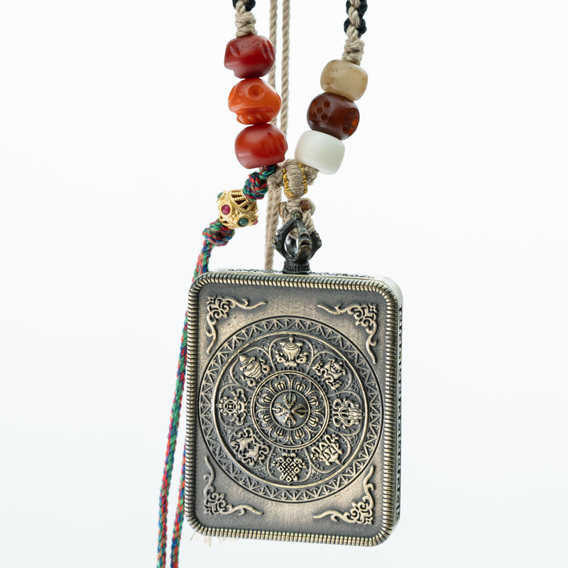 "Divine Tapestry: The Exquisite Thangka Amulet Pendant"