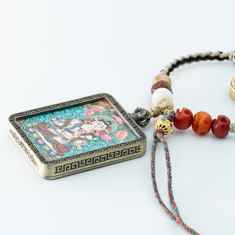 "Divine Tapestry: The Exquisite Thangka Amulet Pendant"