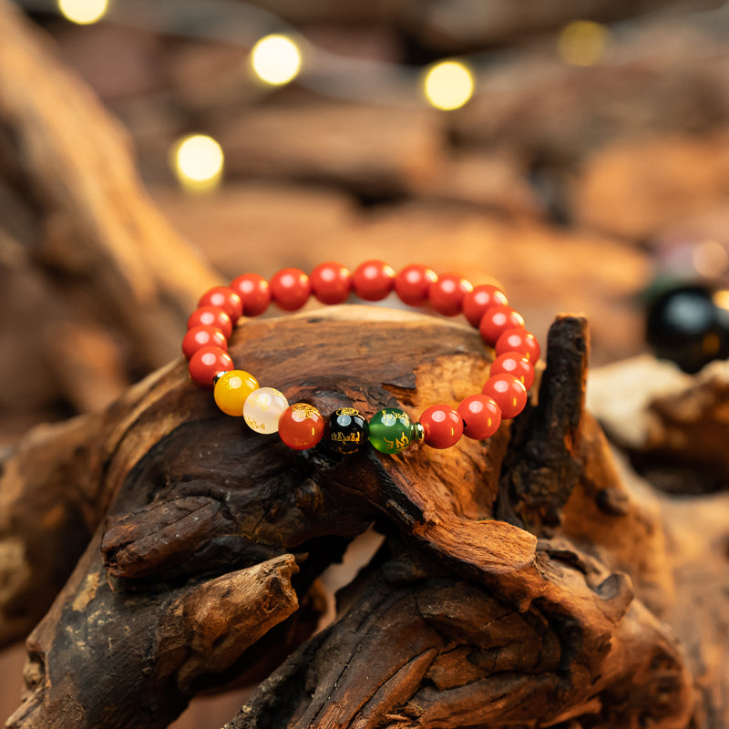 "Red Cinnabar Bracelet: Symbol of Tradition and Blessings"