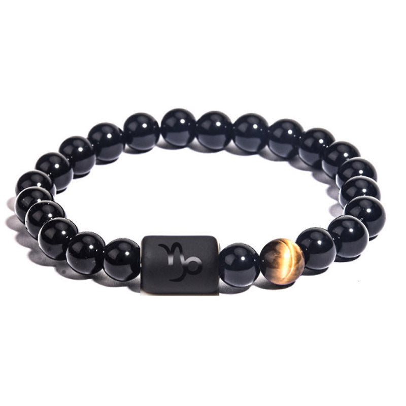 "Harmonizing Energies: The Black Obsidian Zodiac Bracelet"