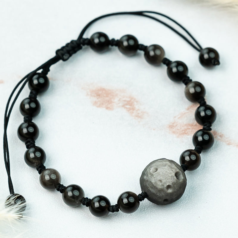 "Harmonious Energy: The Meaning of Silver Obsidian Bracelet Necklace"